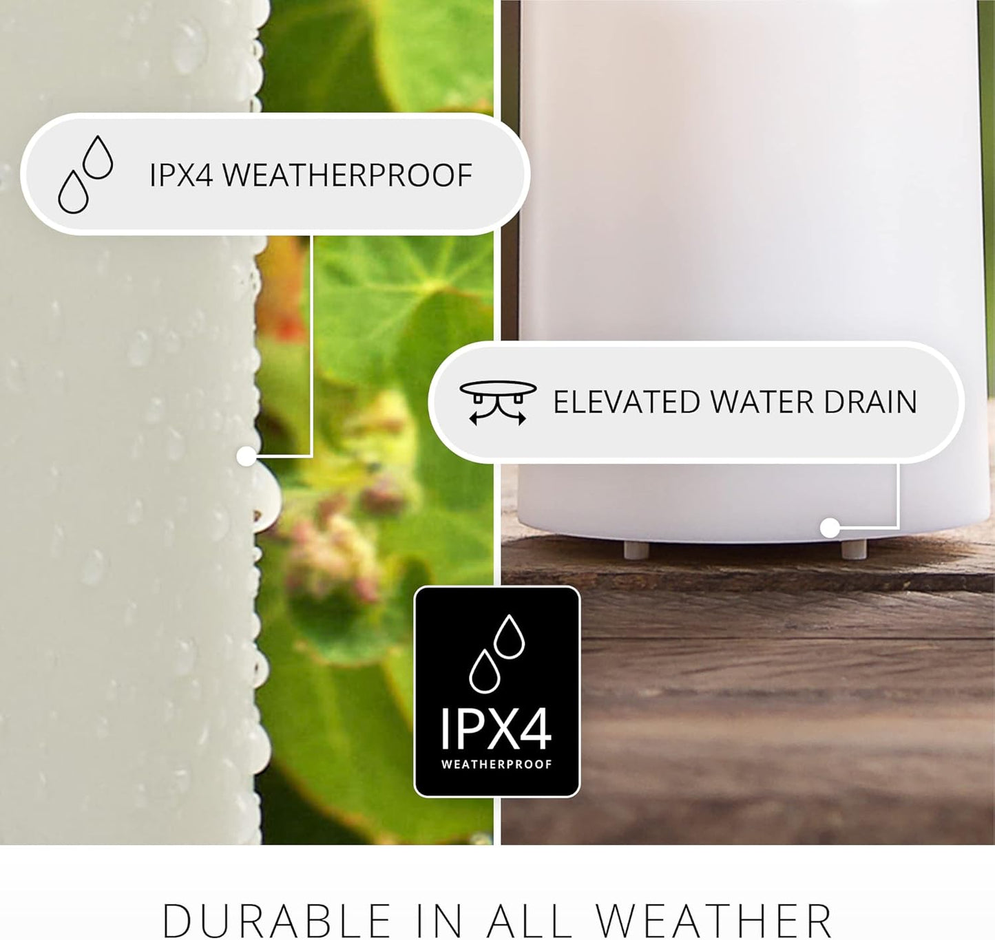 Luminara Outdoor Flameless Timer Moving Flame LED Candle, Battery Operated (Like New)