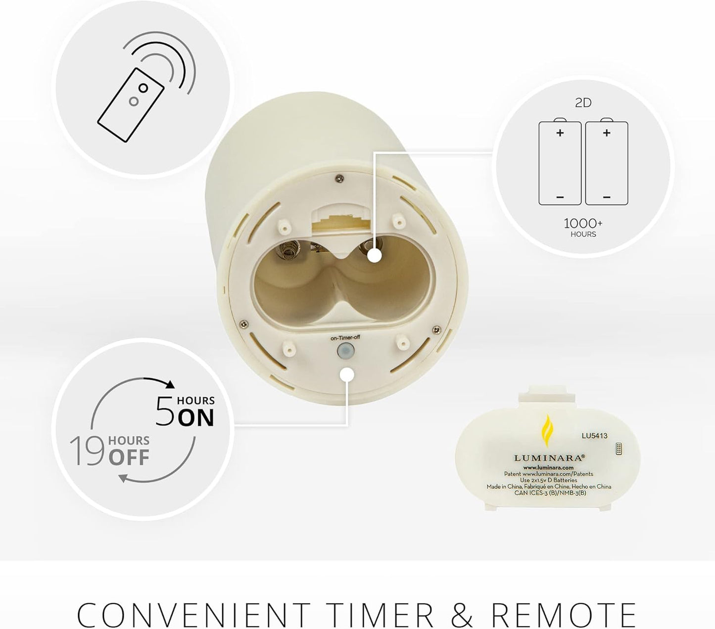 Luminara Outdoor Flameless Timer Moving Flame LED Candle, Battery Operated (Like New)