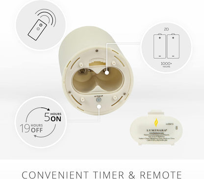 Luminara Outdoor Flameless Timer Moving Flame LED Candle, Battery Operated (Like New)