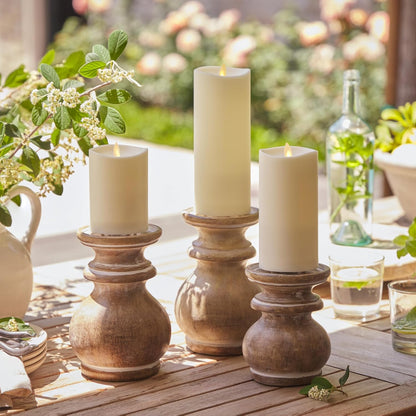 Luminara Outdoor Moving Flame Cordless LED Candle for Decor, White, 3.25" x 4.5" (Used)