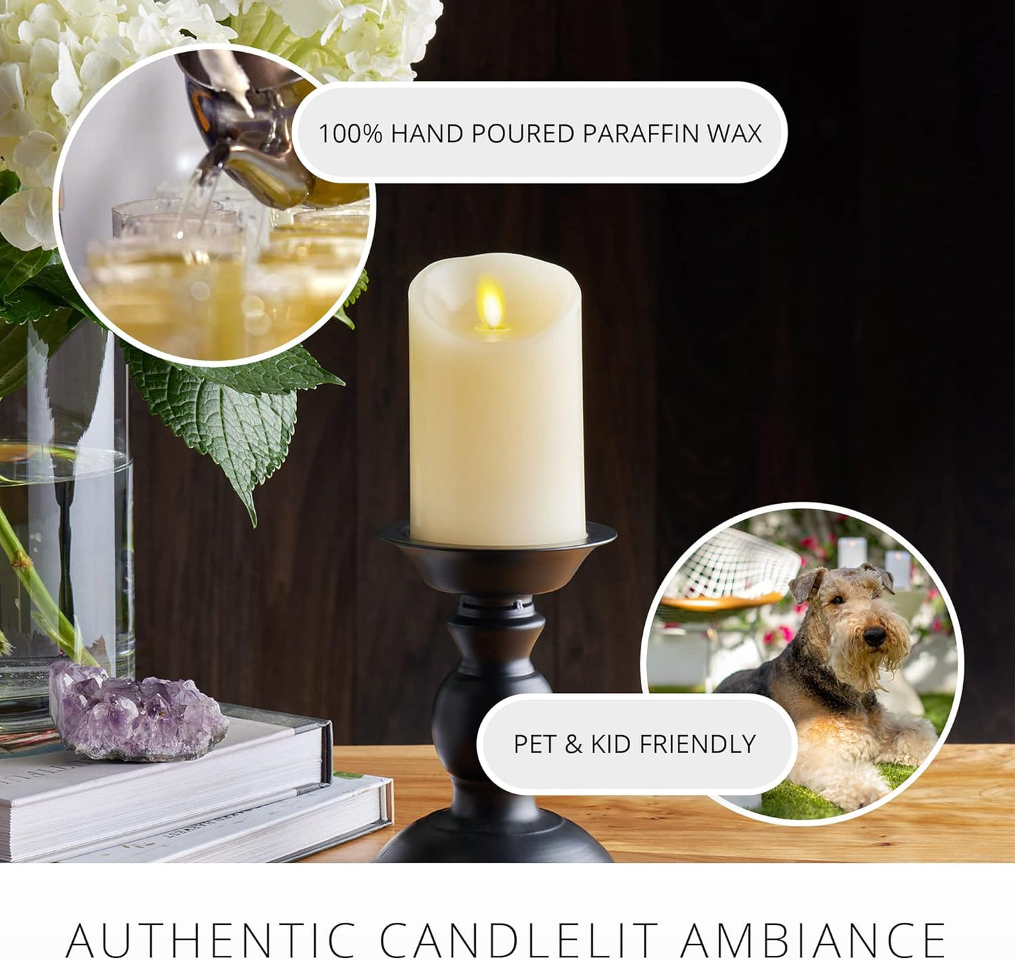 Luminara Flameless LED Battery Operated Pillar Candle for Indoor & Outdoor (Like New)