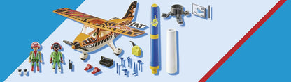 Playmobil Air Stunt Show Tiger Propeller Plane Toy Playset - 43 Pieces, One Size (Like New, No Retail Box)