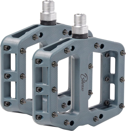 Bikeroo Nylon Mountain Bike Pedals - MTB Platform with Grip Pins, Navy, 9/16" (Used)