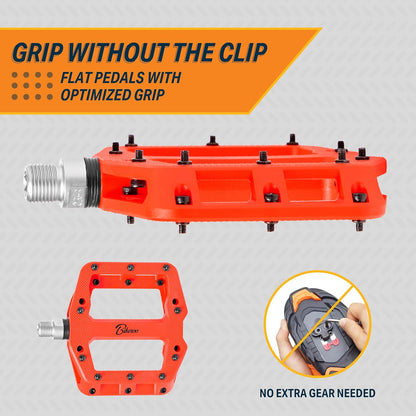 Bikeroo Nylon MTB 9/16" Mountain Bike Pedals with Grip Pins, MTB Platform (Used, No Retail Box)