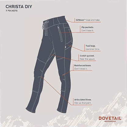 Dovetail Workwear Mid-high Rise Waist Sweatpant for Women, Black Denim - Size 24 (Like New)