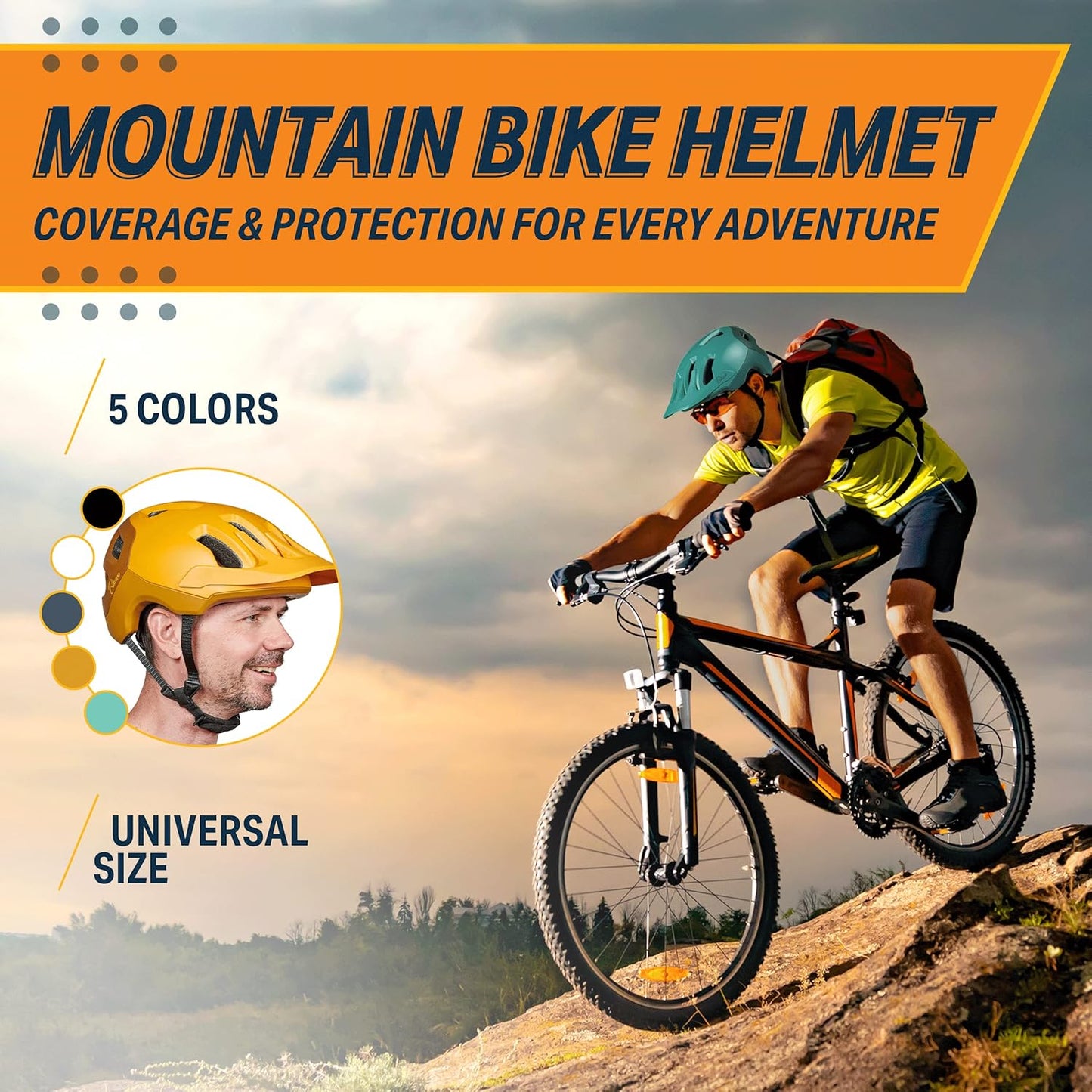 Bikeroo Visor MTB Road Mountain Sports Adult Bicycle Helmet w/ Safety Protection (Like New, Damaged Retail Box)