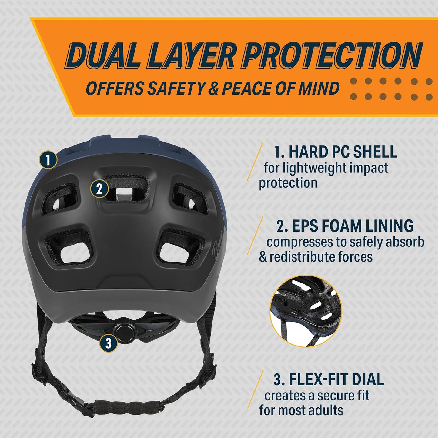 Bikeroo Visor MTB Road Mountain Sports Adult Bicycle Helmet w/ Safety Protection (Like New, Damaged Retail Box)