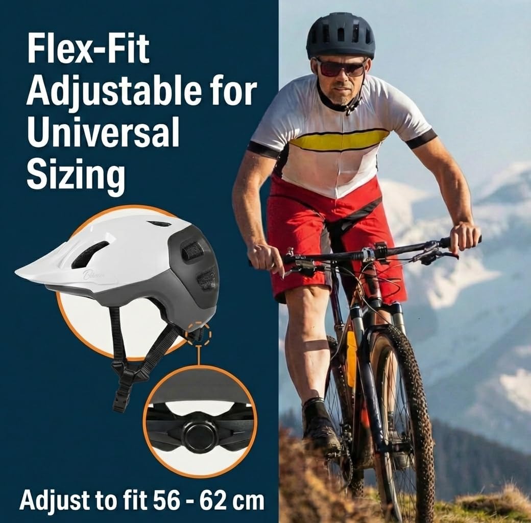 Bikeroo MTB Adult's Visor Lightweight Adjustable Cycling Helmet for Outdoor (Used, Damaged Retail Box)