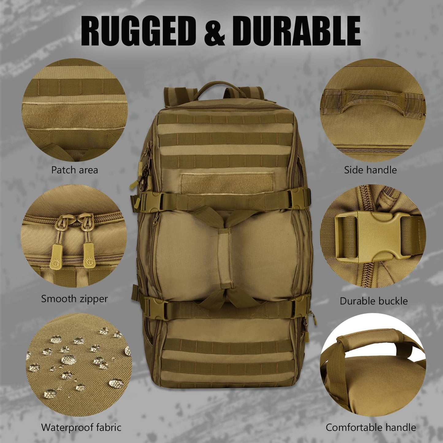 Protector Plus Waterproof Tactical Travel Backpack with 9-Pockets for Adult (Like New, No Retail Box)