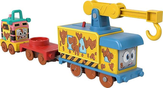 Thomas & Friends Muddy Fix 'em Friends Motorized Carly & Sandy Train Toy Set (Used)
