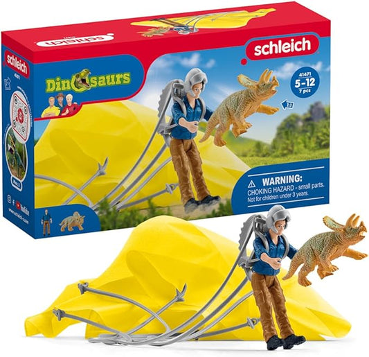 Schleich Dinosaur Toy for Boys & Girls with Baby Triceratops, 7 Pieces, Ages 4+ (New, Damaged Retail Box)