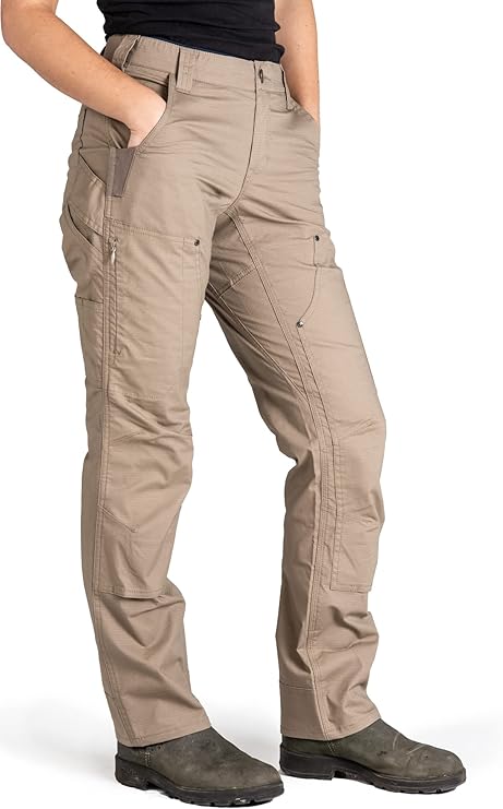 Dovetail Workwear Britt X Ultra Light Women's Work Pants, Flax Ripstop - Size 10 (Like New)