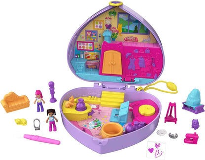 Polly Pocket Starring Shani Art Studio Mini Dolls Playset for Kid, Standard Size (Like New)