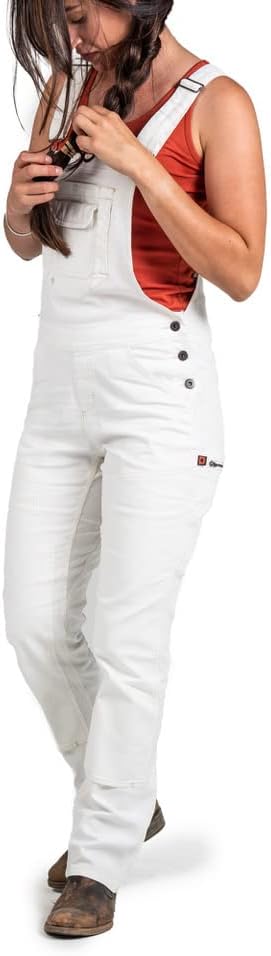 Dovetail Workwear Womens Freshley Overalls, 13 Pockets - Painter's White, Size 6 (Used)