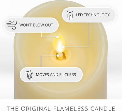 Luminara Realistic Battery Operated Flameless Pillar Candles, Moving Flame (Used)