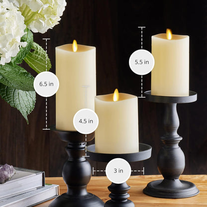 Luminara Realistic Battery Operated Flameless Pillar Candles, Moving Flame (Used)