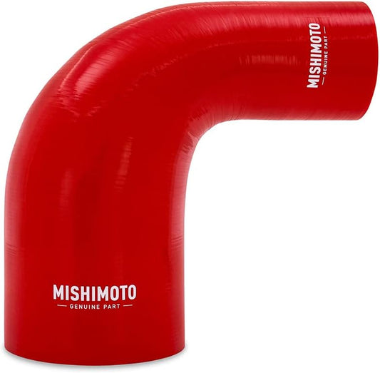 Mishimoto 90-Degree Silicone Transition Coupler, 2.50" to 4.00", Red (New)
