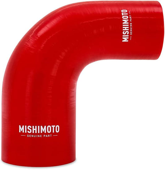 Mishimoto MMCP-R90-2530RD Red Silicone 90-Degree Transition Coupler, 2.50-3.00" (New)