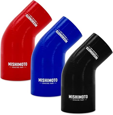 Mishimoto MMCP-R45-2535BL 45° Silicone Transition Coupler, 2.50" to 3.50", Blue (New)