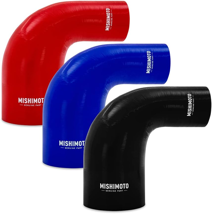 Mishimoto MMCP-R90-2540BL Blue Silicone 90-Degree Transition Coupler, 2.50-4.00" (New)