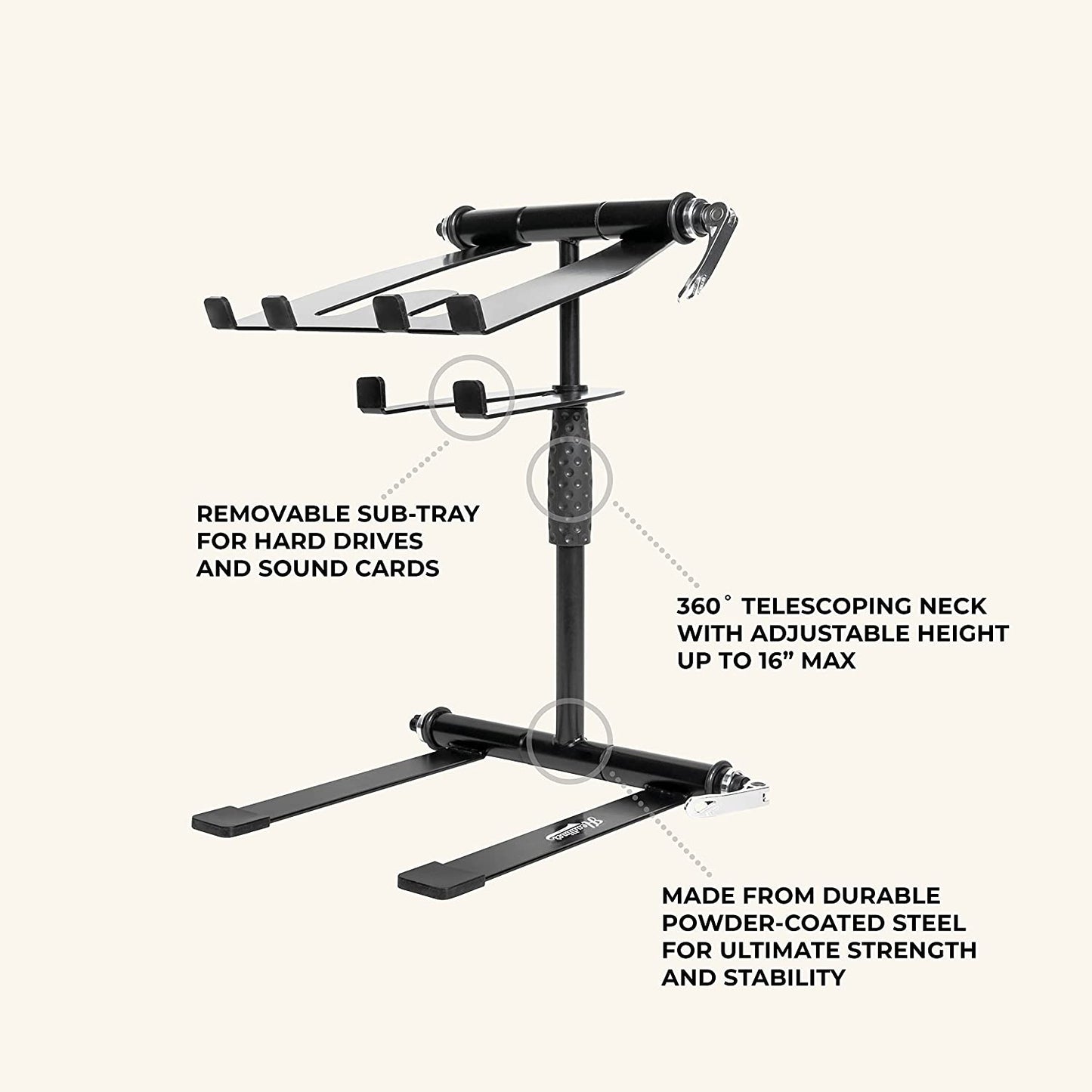 Headliner Los Angeles HL20005 Digistand Pro Folding DJ Laptop Stand - Black (Like New)