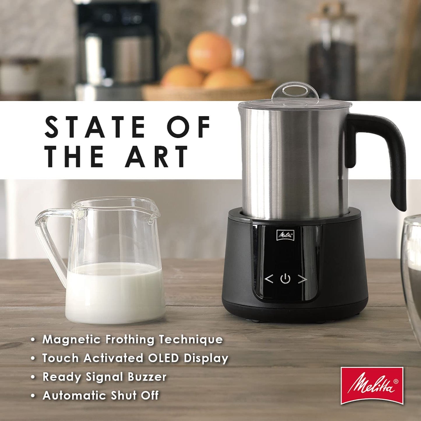 Melitta Montalatte Hot & Cold Electric Milk Frother, 350ml - Stainless Steel (Like New)