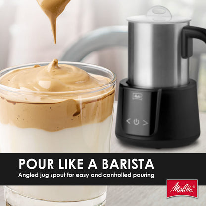 Melitta Montalatte Hot & Cold Electric Milk Frother, 350ml - Stainless Steel (Like New)