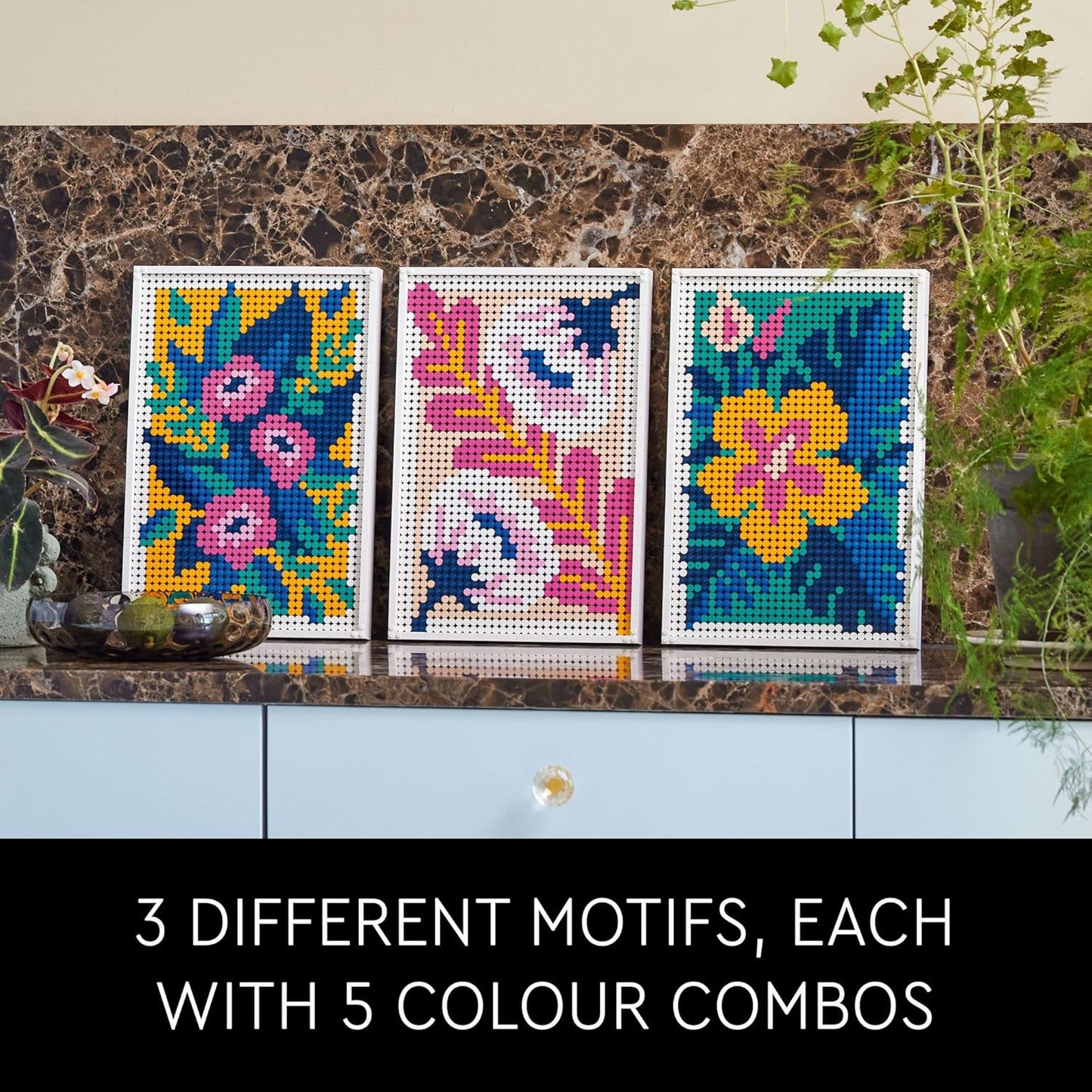 LEGO 3in1 Flower Pictures Wall Art Decoration Building Set for Adults, Men/Women (Like New)