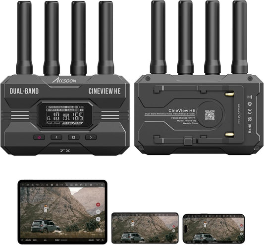 Accsoon WIT04-HE Dual-Band HDMI Wireless Video Transmitter/Receiver, CineView HE (Like New)
