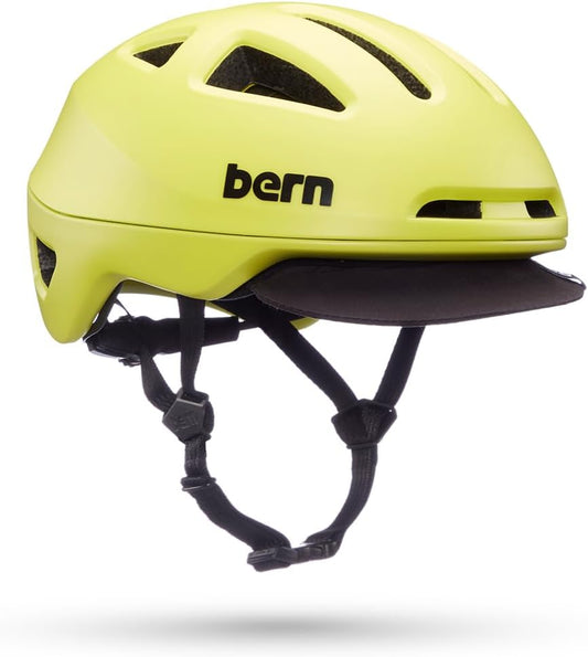 BERN Major Adult Lightweight Bicycle Helmet, Large Size - MIPS Matte Lime (New)