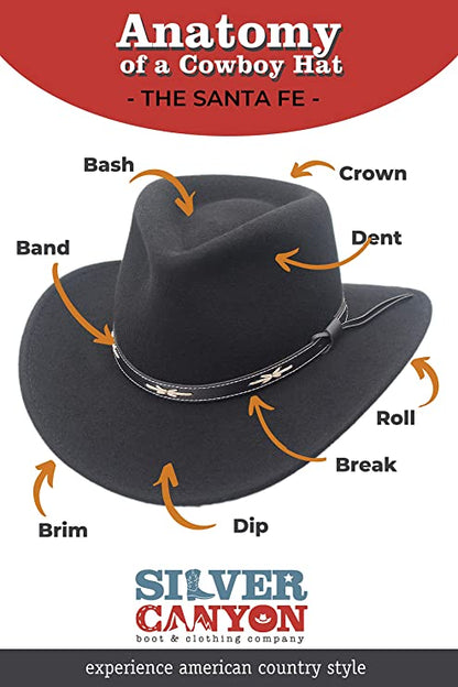Silver Canyon Crushable Wool Felt Outback Western Cowboy Hat, 3X-L - Putty (Used)