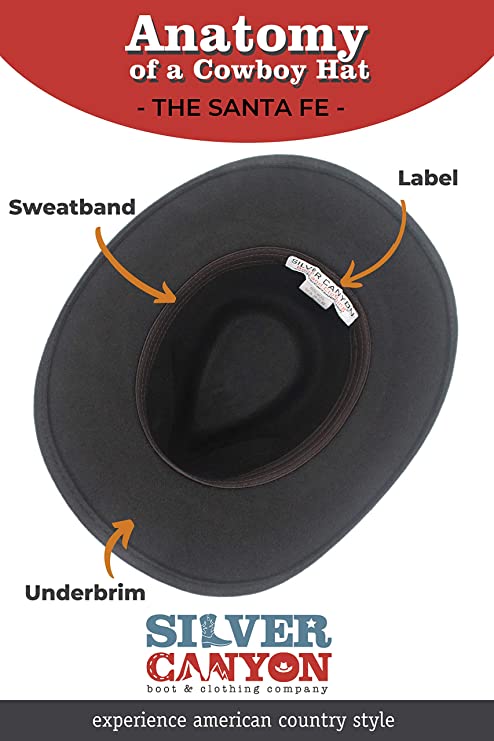 Silver Canyon Crushable Wool Felt Outback Western Cowboy Hat, 3X-L - Putty (Used)