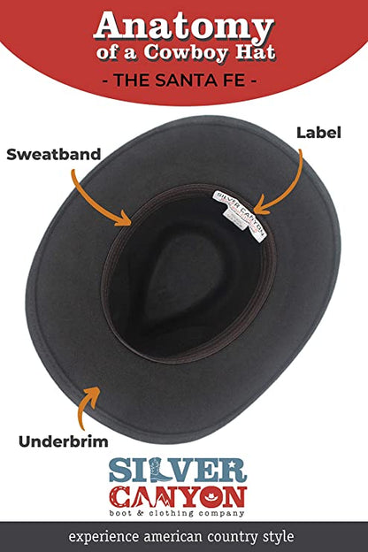 Silver Canyon Crushable Wool Felt Outback Western Cowboy Hat, 3X-L - Putty (Used)