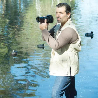 Campco Humvee Photography Safari Or Travel Vest, Cotton for Men and Women, Khaki (Like New)