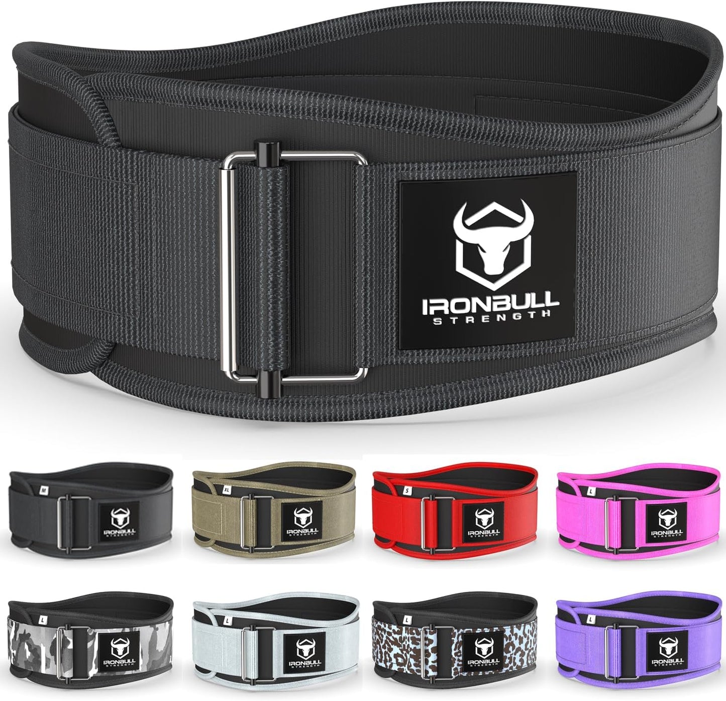 Iron Bull Strength Nylon Weightlifting Belt for Men and Women, Hook and Loop (Like New, No Retail Box)