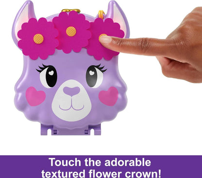Polly Pocket Flower Compact Plastic Playset Toy for Kid, 14 Pieces, Small Size (Like New)