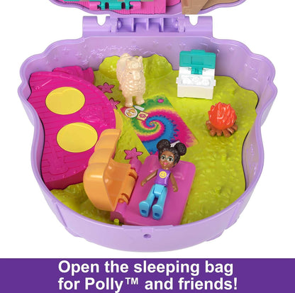 Polly Pocket Flower Compact Plastic Playset Toy for Kid, 14 Pieces, Small Size (Like New)