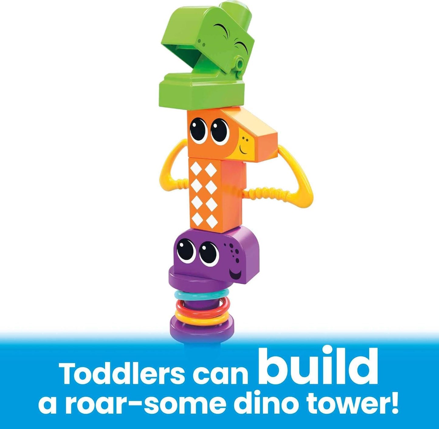 Fisher-Price Mega Bloks Toddler Dino Plastic Building Blocks Toy Set, 24 Pieces (Like New)