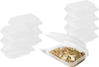 TEA ZONE Polypropylene Karat Clamshell Take Out Food Containers, Clear - 9" x 6" (Like New)