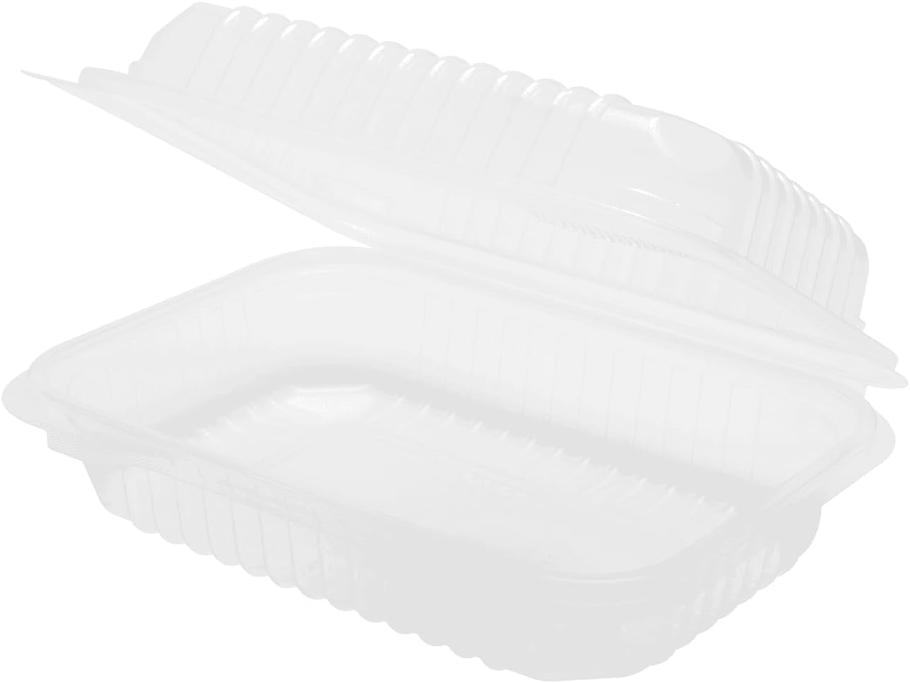 TEA ZONE Polypropylene Karat Clamshell Take Out Food Containers, Clear - 9" x 6" (Like New)