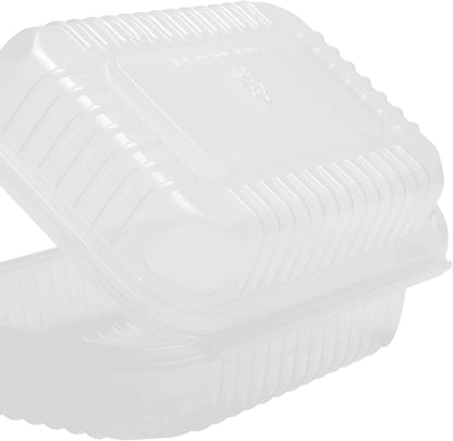 TEA ZONE Polypropylene Karat Clamshell Take Out Food Containers, Clear - 9" x 6" (Like New)