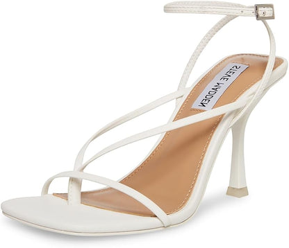 Steve Madden Women's Annie Vegan Leather Buckle Shoe, 3.75" Heel - White, Size 7 (Used)