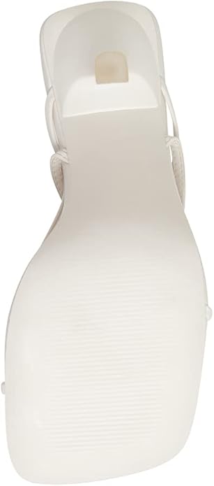 Steve Madden Women's Annie Vegan Leather Buckle Shoe, 3.75" Heel - White, Size 7 (Used)