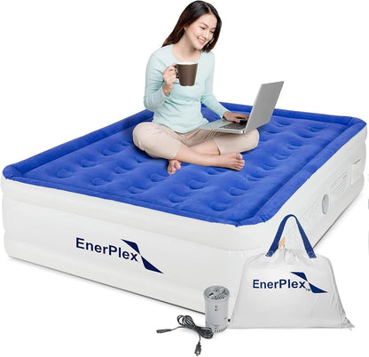 EnerPlex Portable Inflatable Blow Up Air Mattress with Detachable Electric Pump (Used, No Retail Box)