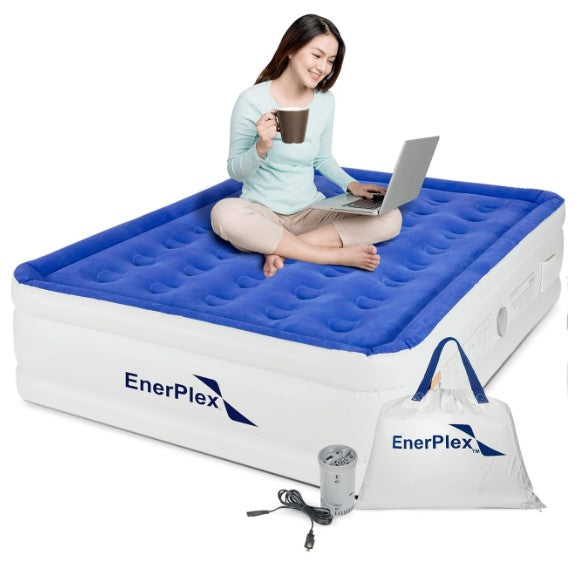EnerPlex 18" Double Height Portable Air Mattress with Electric Pump - Twin Size (Used)