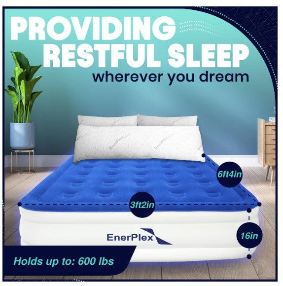EnerPlex 18" Double Height Portable Air Mattress with Electric Pump - Twin Size (Used)