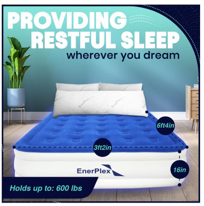 EnerPlex 18" Double Height Portable Air Mattress with Electric Pump - Twin Size (Used)