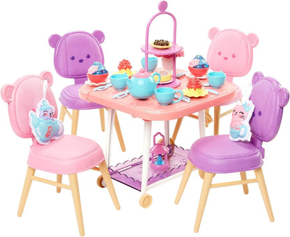 Barbie Tea Party Plastic Toy Playset with 18 Storytelling Pieces for Preschooler (Like New)