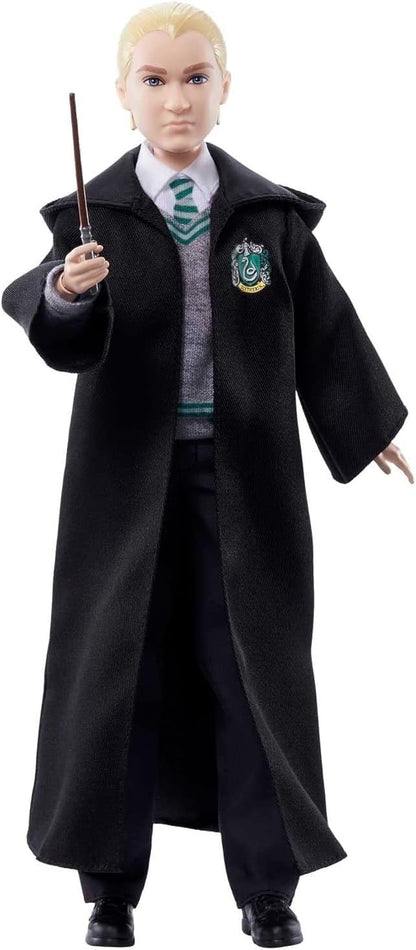 Harry Potter HMF35 Mattel Draco Malfoy Plastic Doll, Slytherin Wand Figure Toy (Like New)