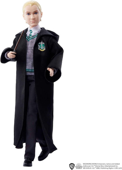 Harry Potter HMF35 Mattel Draco Malfoy Plastic Doll, Slytherin Wand Figure Toy (Like New)